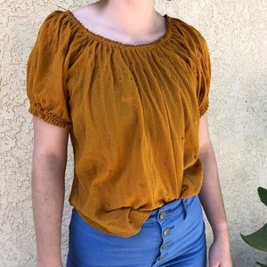 Doen short sleeved peasant top Sz S
